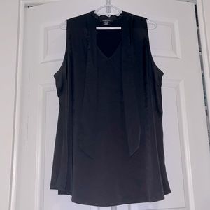 BLACK SATIN TIE TUNIC